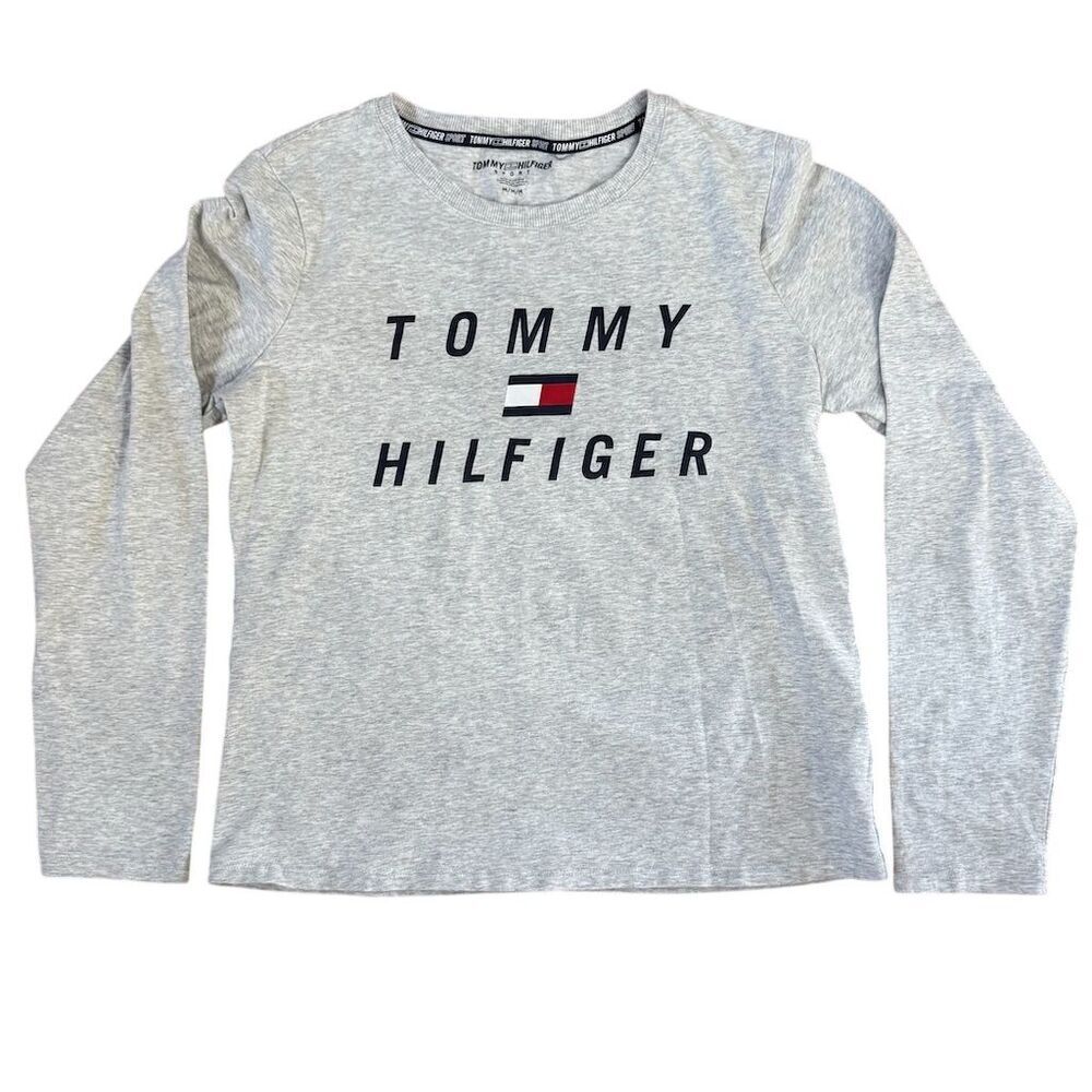 Tommy Hilfiger Sport Gray Long Sleeve Crew Neck Shirt Women's Size Medium